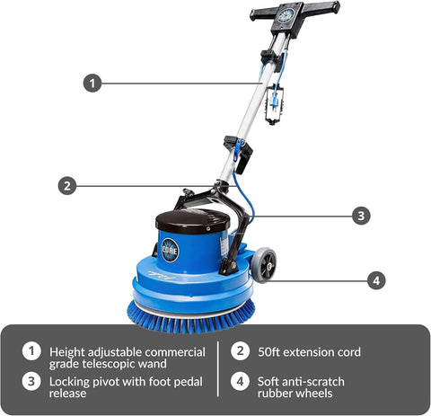 Prolux Core 15" Heavy Duty Single Pad Commercial Polisher Floor Buffer Machine Scrubber Loaded Version