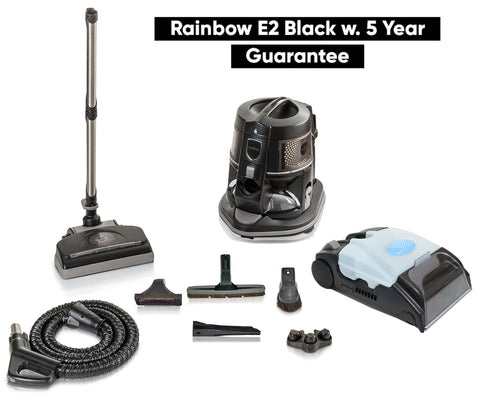 Rainbow E2 BLACK 2 Speed Model Type 12 Vacuum Cleaner with Aquamate Shampooer and 5 Year Warranty